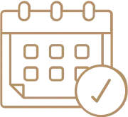 Availability calendar with checkmark icon